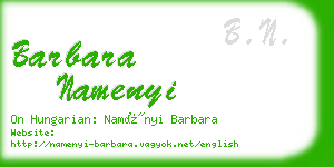 barbara namenyi business card